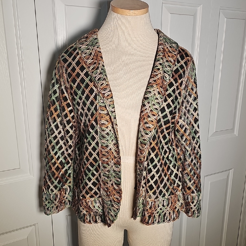 Weavz Women's Multicolor Open-Front Blazer. Great For Fall Wardrobe Size XL